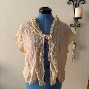 Elegant Cream Lace Trimmed Women's Nightgown